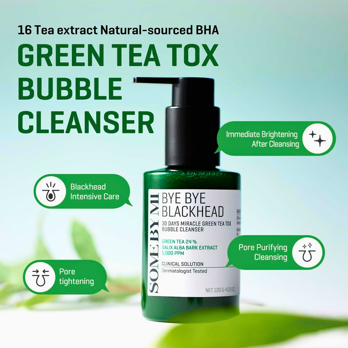 SOMEBYMI Bye Bye Blackhead 30 Days Miracle Green Tea Tox Bubble Cleanser