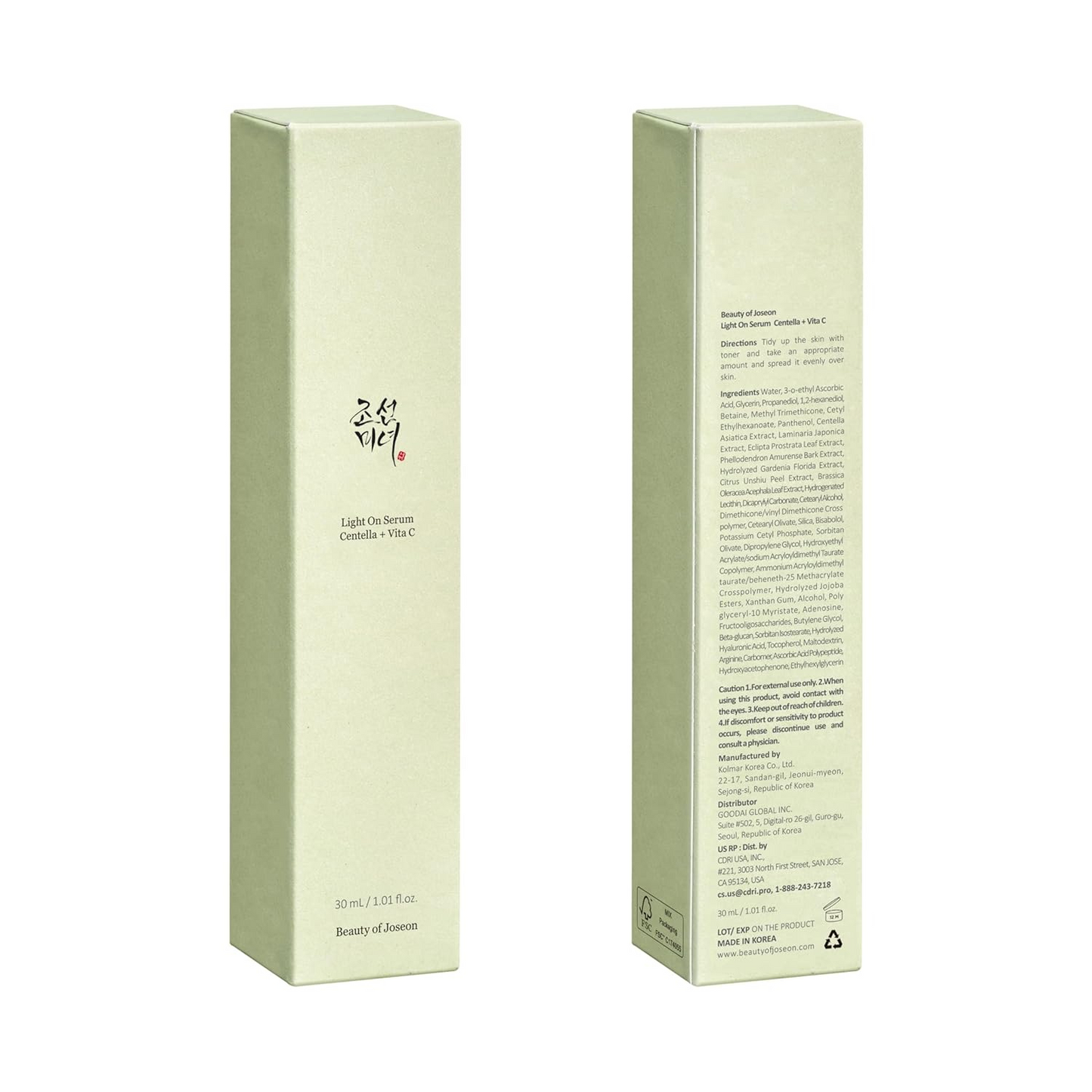BEAUTY OF JOSEON - Light On Serum Centella + Vita C - 30ml